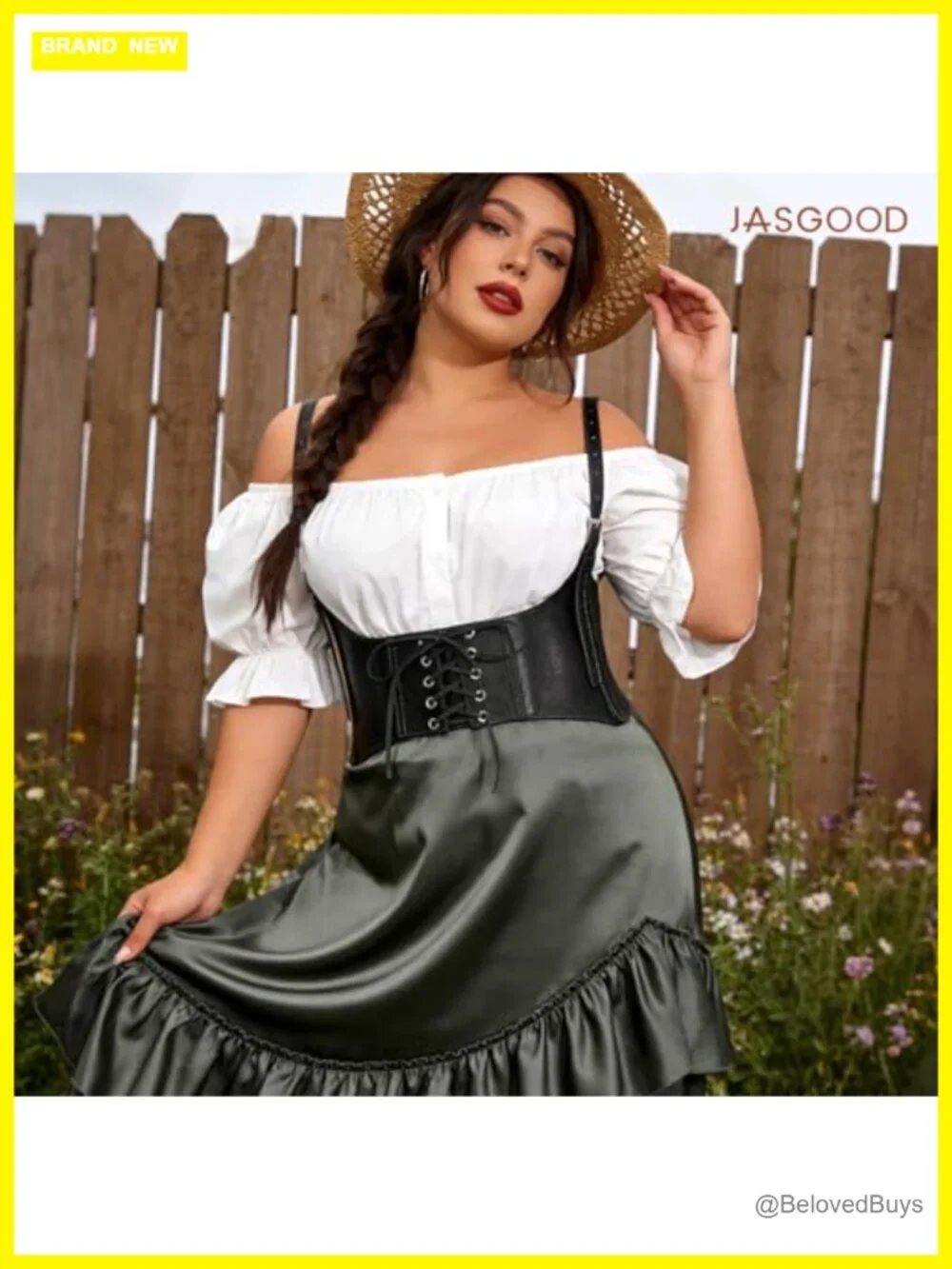 Faux Leather Corset Waist Belt Lace-up Underbust Waspie Steampunk
